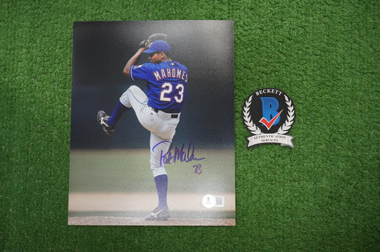PAT MAHOMES SR. TEXAS RANGERS SIGNED 8x10 PHOTO Twins Chiefs BAS COA