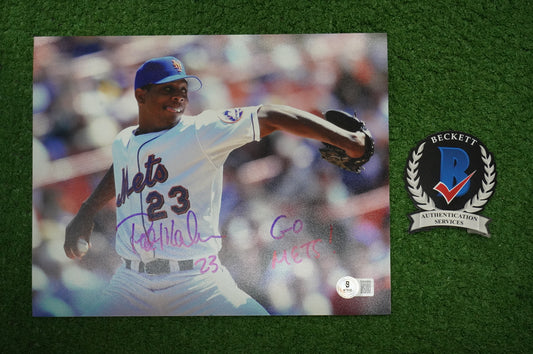 PAT MAHOMES SR. NEW YORK METS SIGNED 8x10 w/GO METS Cubs Rangers BAS COA