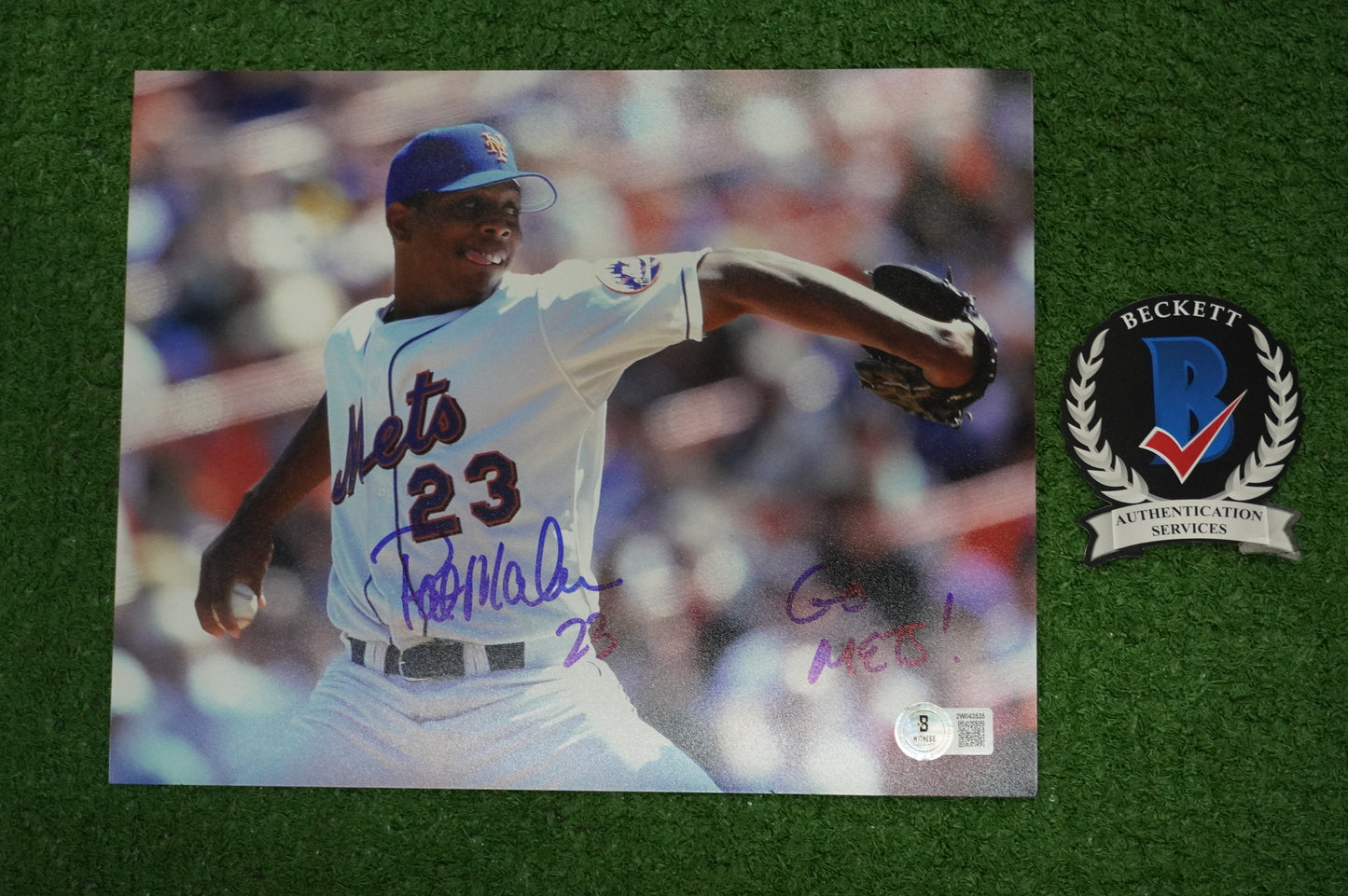 PAT MAHOMES SR. NEW YORK METS SIGNED 8x10 w/GO METS Cubs Rangers BAS COA