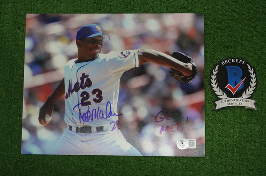 PAT MAHOMES SR. NEW YORK METS SIGNED 8x10 w/GO METS Cubs Rangers BAS COA