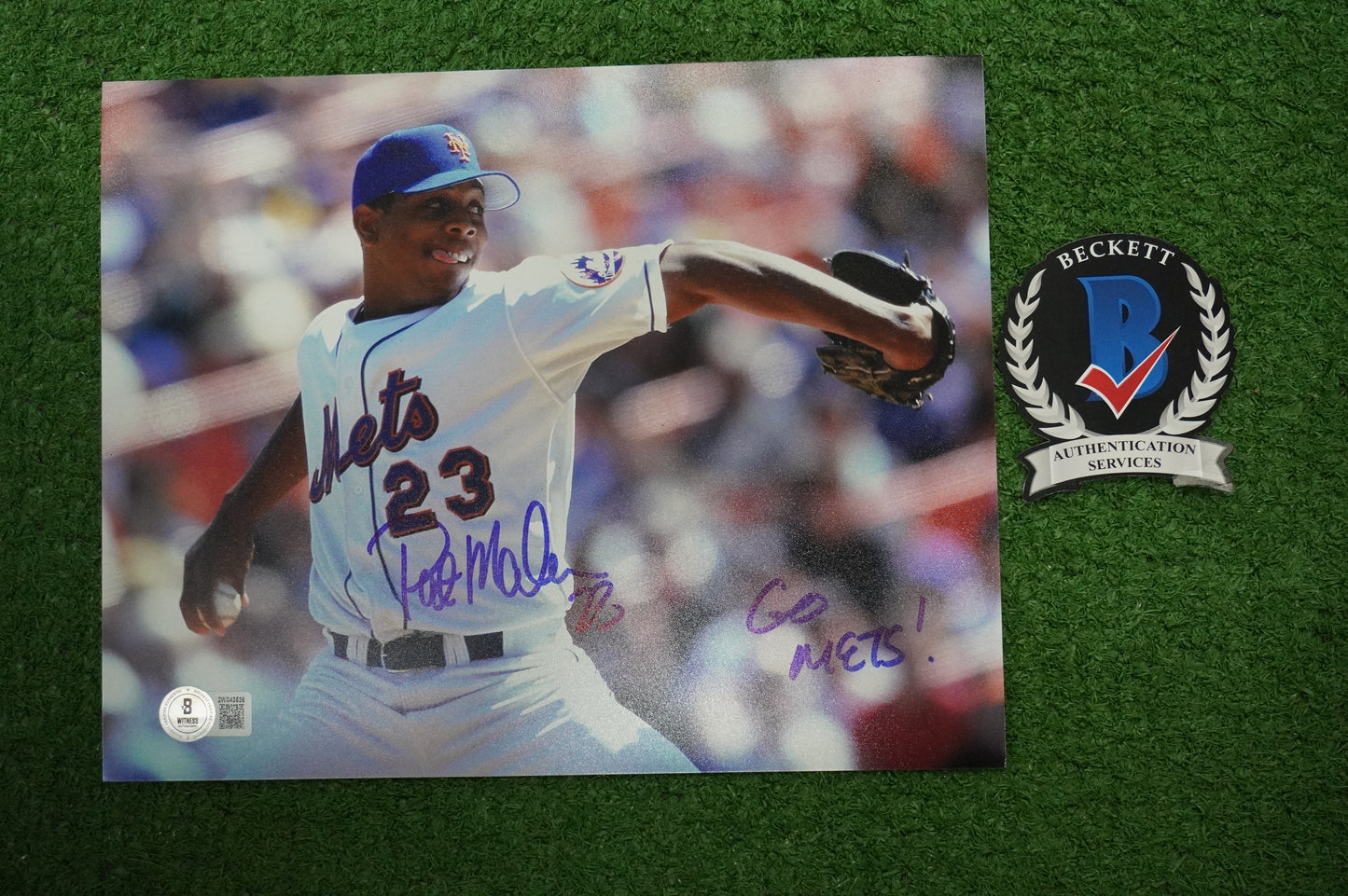 PAT MAHOMES SR. NEW YORK METS SIGNED 8x10 w/GO METS Cubs Rangers BAS COA