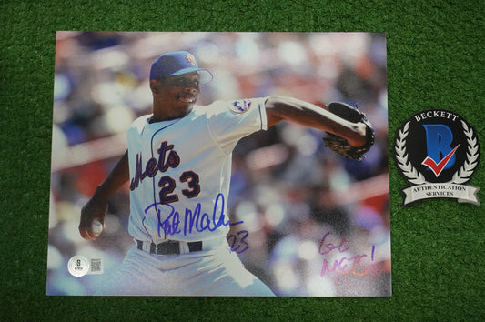 PAT MAHOMES SR. NEW YORK METS SIGNED 8x10 w/GO METS Cubs Rangers BAS COA