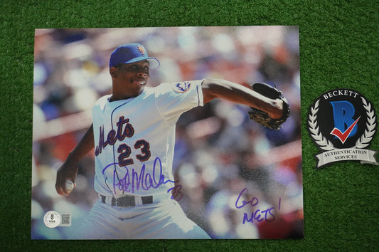 PAT MAHOMES SR. NEW YORK METS SIGNED 8x10 w/GO METS Cubs Rangers BAS COA