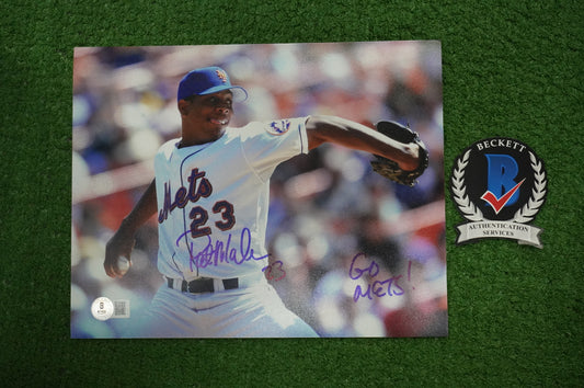 PAT MAHOMES SR. NEW YORK METS SIGNED 8x10 w/GO METS Cubs Rangers BAS COA