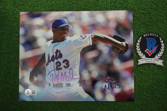 PAT MAHOMES SR. NEW YORK METS SIGNED 8x10 w/GO METS Cubs Rangers BAS COA