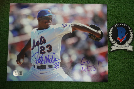 PAT MAHOMES SR. NEW YORK METS SIGNED 8x10 w/GO METS Cubs Rangers BAS COA