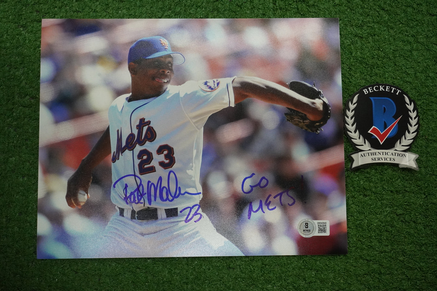 PAT MAHOMES SR. NEW YORK METS SIGNED 8x10 w/GO METS Cubs Rangers BAS COA