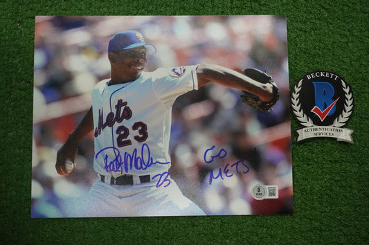 PAT MAHOMES SR. NEW YORK METS SIGNED 8x10 w/GO METS Cubs Rangers BAS COA