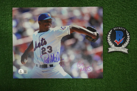 PAT MAHOMES SR. NEW YORK METS SIGNED 8x10 w/GO METS Cubs Rangers BAS COA