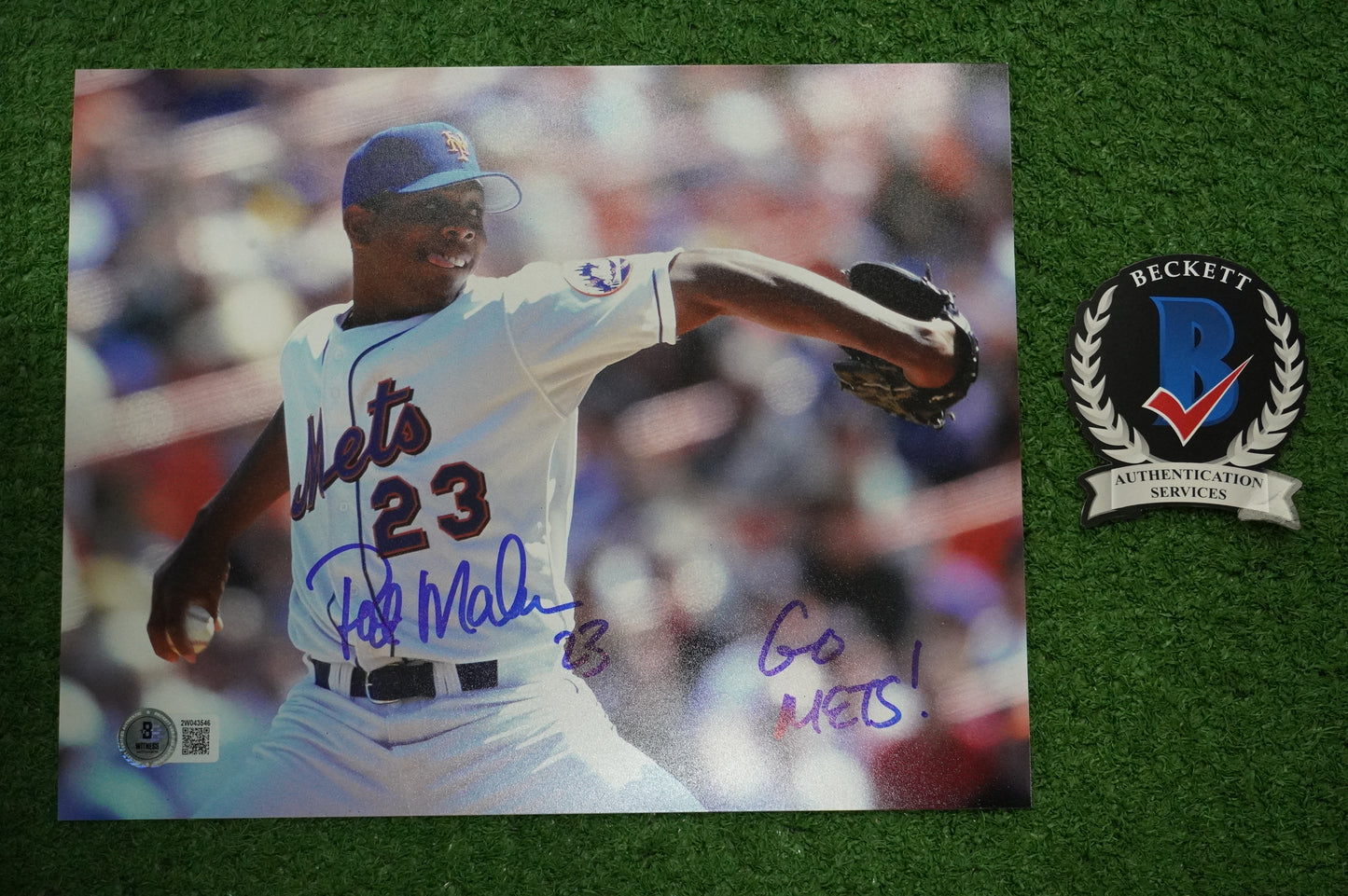 PAT MAHOMES SR. NEW YORK METS SIGNED 8x10 w/GO METS Cubs Rangers BAS COA