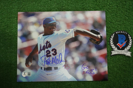 PAT MAHOMES SR. NEW YORK METS SIGNED 8x10 w/GO METS Cubs Rangers BAS COA