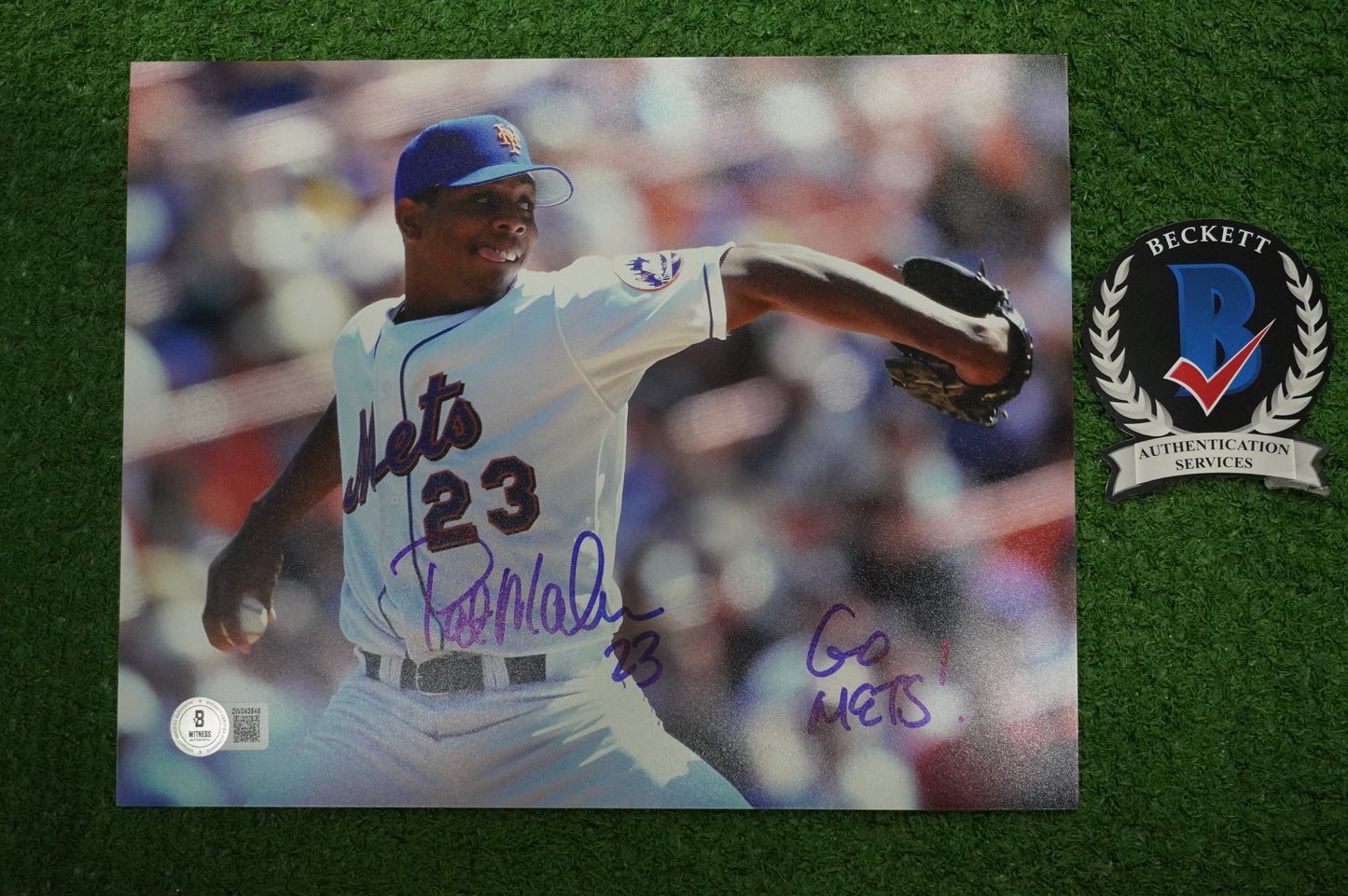 PAT MAHOMES SR. NEW YORK METS SIGNED 8x10 w/GO METS Cubs Rangers BAS COA