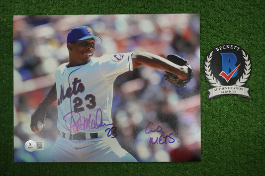 PAT MAHOMES SR. NEW YORK METS SIGNED 8x10 w/GO METS Cubs Rangers BAS COA