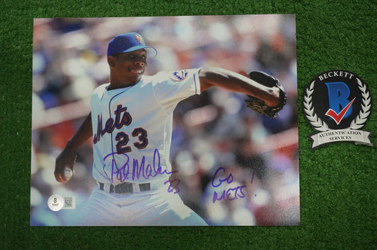 PAT MAHOMES SR. NEW YORK METS SIGNED 8x10 w/GO METS Cubs Rangers BAS COA
