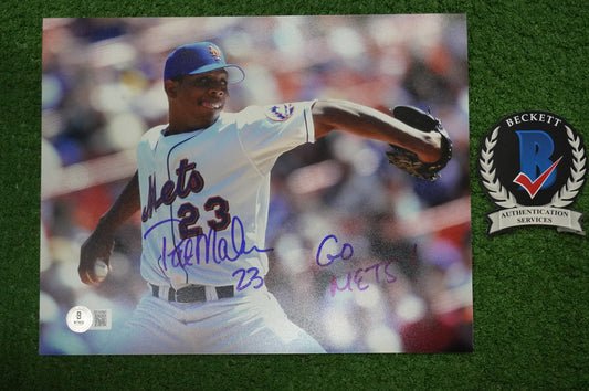 PAT MAHOMES SR. NEW YORK METS SIGNED 8x10 w/GO METS Cubs Rangers BAS COA