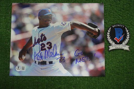 PAT MAHOMES SR. NEW YORK METS SIGNED 8x10 w/GO METS Cubs Rangers BAS COA