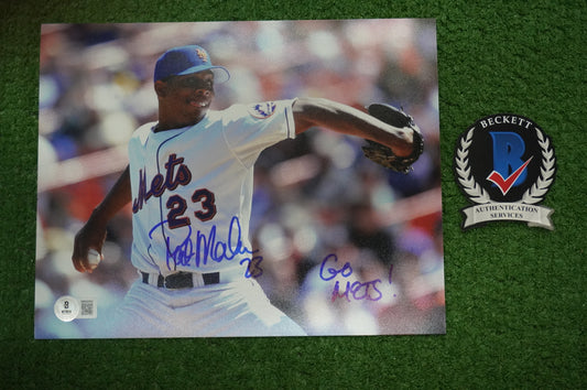 PAT MAHOMES SR. NEW YORK METS SIGNED 8x10 w/GO METS Cubs Rangers BAS COA