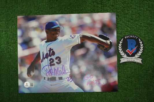 PAT MAHOMES SR. NEW YORK METS SIGNED 8x10 w/GO METS Cubs Rangers BAS COA