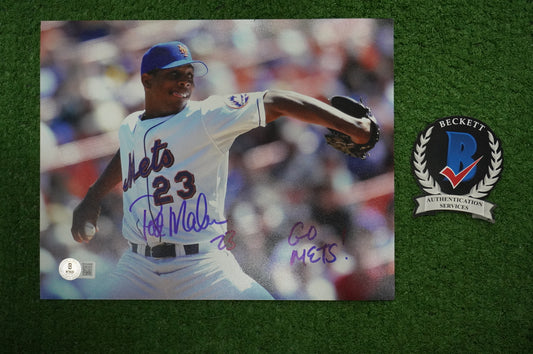 PAT MAHOMES SR. NEW YORK METS SIGNED 8x10 w/GO METS Cubs Rangers BAS COA