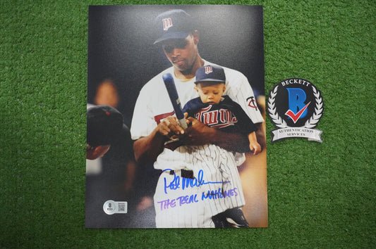 PAT PATRICK MAHOMES SR. SIGNED 8x10 PHOTO w/THE REAL Twins BAS COA