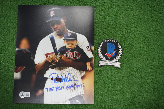 PAT PATRICK MAHOMES SR. SIGNED 8x10 PHOTO w/THE REAL Twins BAS COA