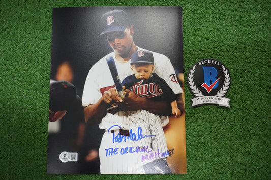 PAT PATRICK MAHOMES SR. SIGNED 8x10 PHOTO w/THE ORIGINAL Twins BAS COA
