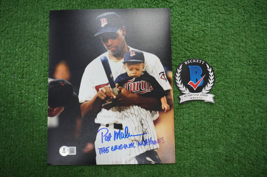 PAT PATRICK MAHOMES SR. SIGNED 8x10 PHOTO w/THE ORIGINAL Twins BAS COA