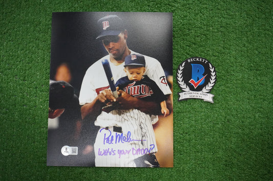 PAT PATRICK MAHOMES SR. SIGNED 8x10 PHOTO w/WHO'S YOUR DADDY? Twins BAS