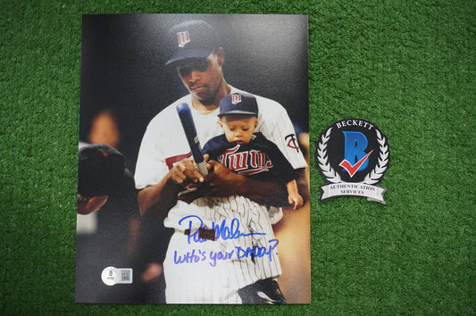 PAT PATRICK MAHOMES SR. SIGNED 8x10 PHOTO w/WHO'S YOUR DADDY? Twins BAS