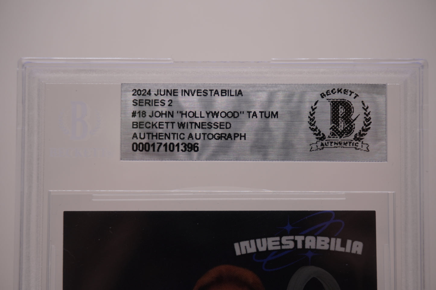 2024 JUNE INVESTABILIA SERIES 2 #18 JOHN "HOLLYWOOD" TATUM BAS AUTHENTIC AUTO