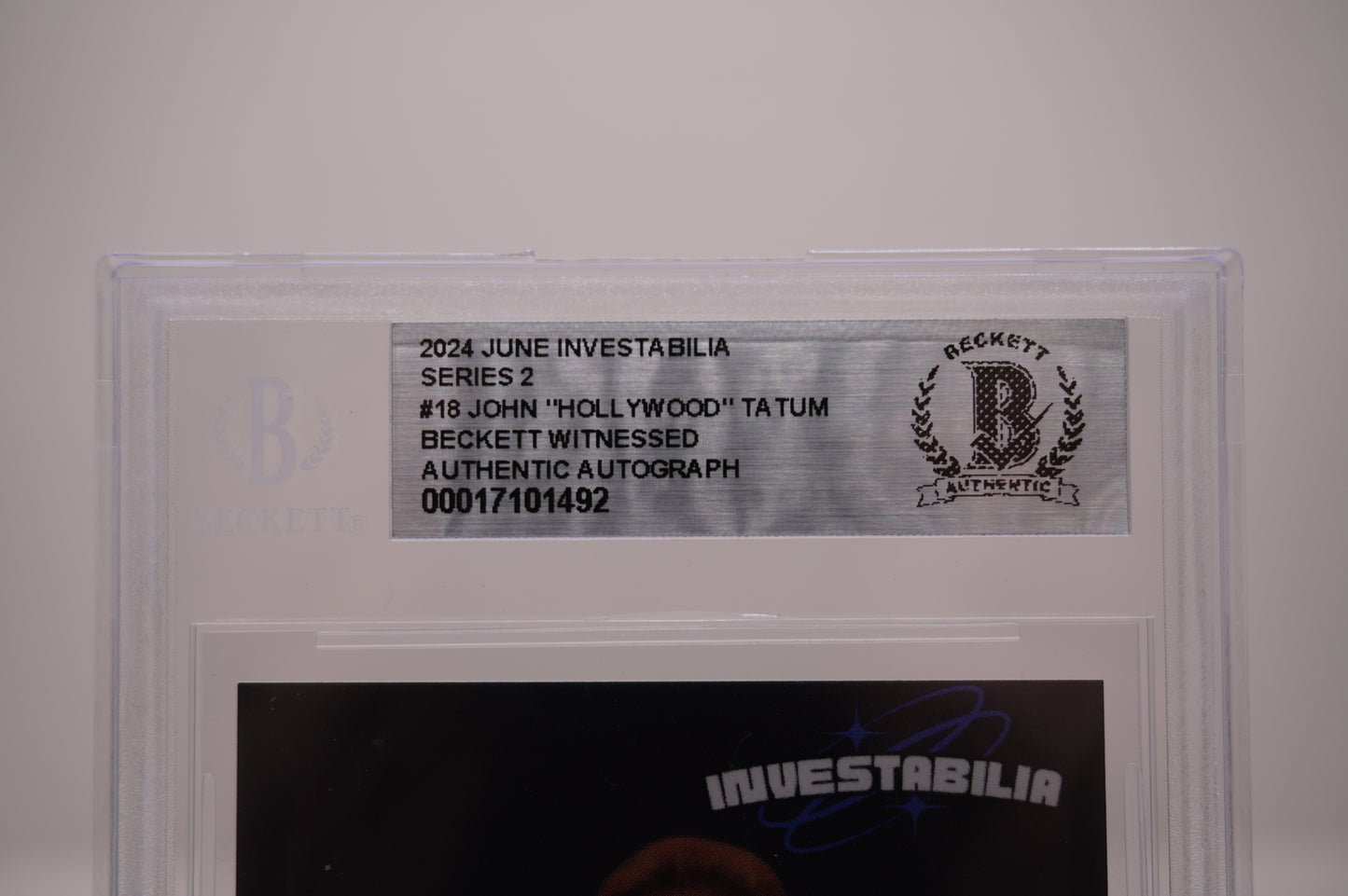 2024 JUNE INVESTABILIA SERIES 2 #18 JOHN "HOLLYWOOD" TATUM BAS AUTHENTIC AUTO