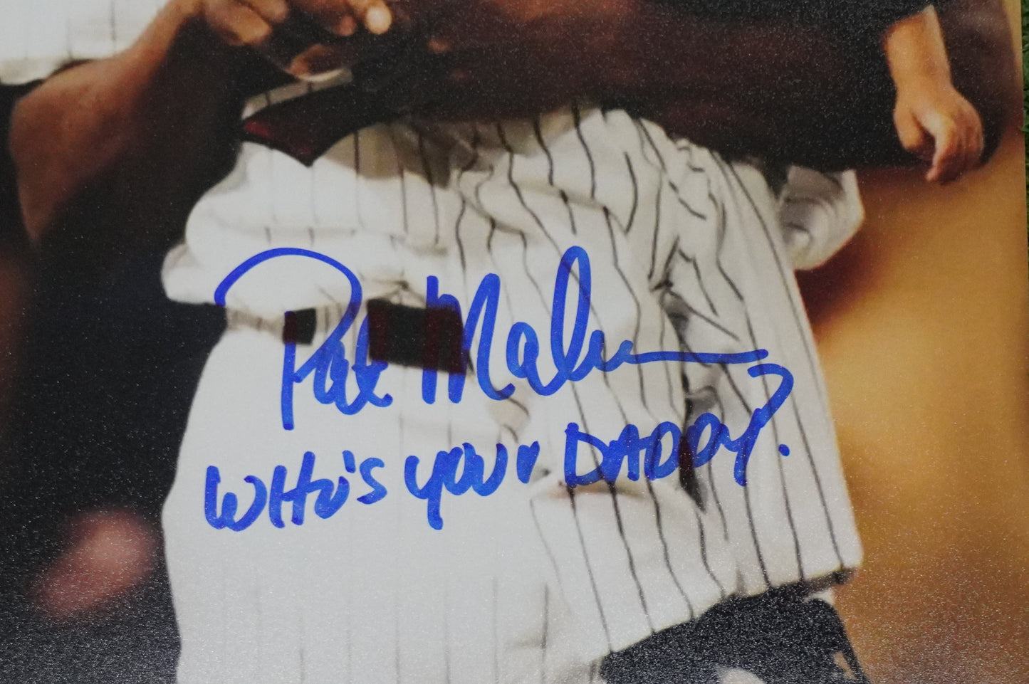 PAT PATRICK MAHOMES SR. SIGNED 8x10 PHOTO w/WHO'S YOUR DADDY? Twins BAS