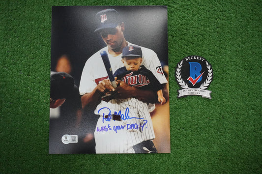PAT PATRICK MAHOMES SR. SIGNED 8x10 PHOTO w/WHO'S YOUR DADDY? Twins BAS