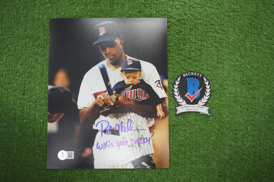 PAT PATRICK MAHOMES SR. SIGNED 8x10 PHOTO w/WHO'S YOUR DADDY? Twins BAS