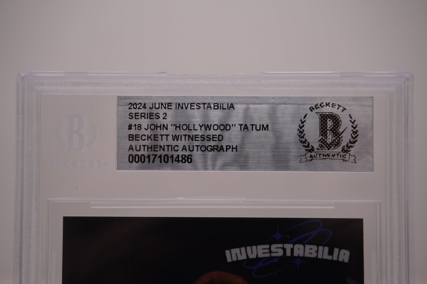 2024 JUNE INVESTABILIA SERIES 2 #18 JOHN "HOLLYWOOD" TATUM BAS AUTHENTIC AUTO