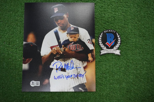 PAT PATRICK MAHOMES SR. SIGNED 8x10 PHOTO w/WHO'S YOUR DADDY? Twins BAS