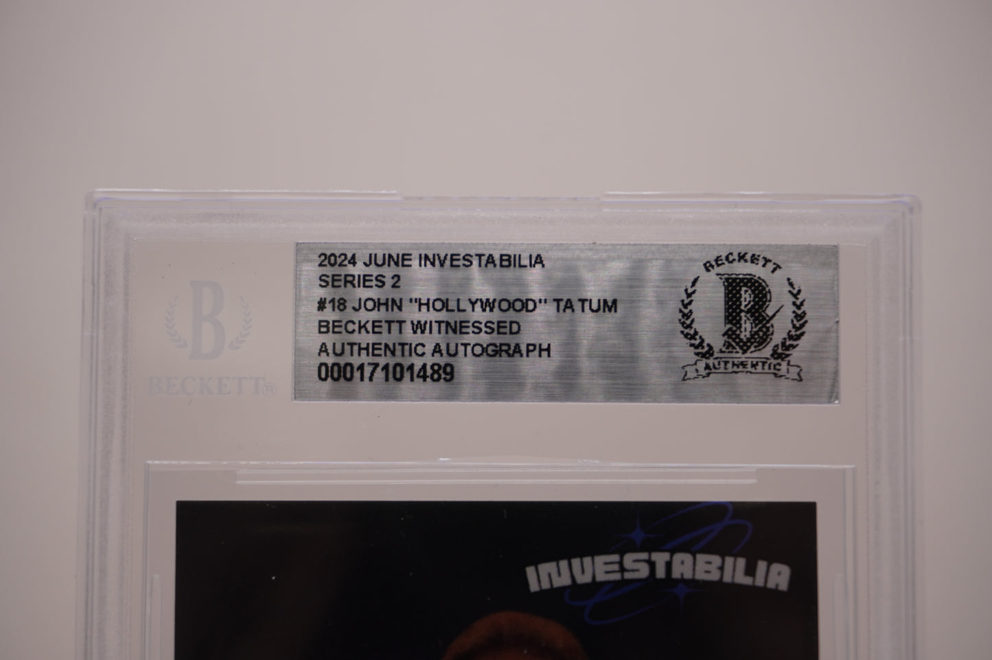 2024 JUNE INVESTABILIA SERIES 2 #18 JOHN "HOLLYWOOD" TATUM BAS AUTHENTIC AUTO