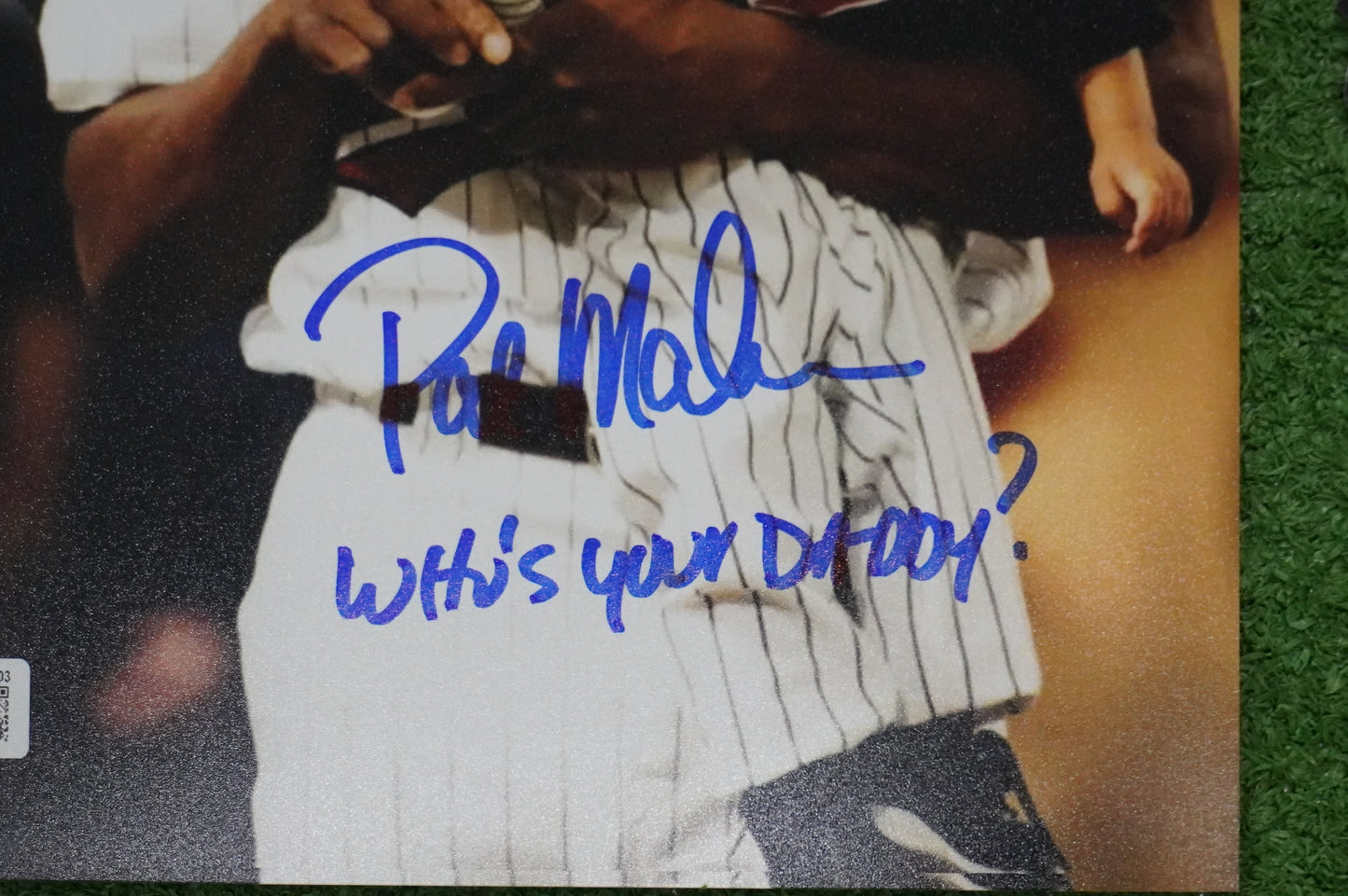 PAT PATRICK MAHOMES SR. SIGNED 8x10 PHOTO w/WHO'S YOUR DADDY? Twins BAS