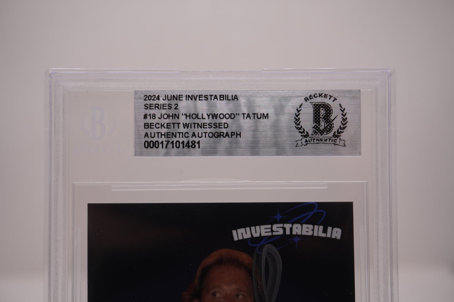 2024 JUNE INVESTABILIA SERIES 2 #18 JOHN "HOLLYWOOD" TATUM BAS AUTHENTIC AUTO