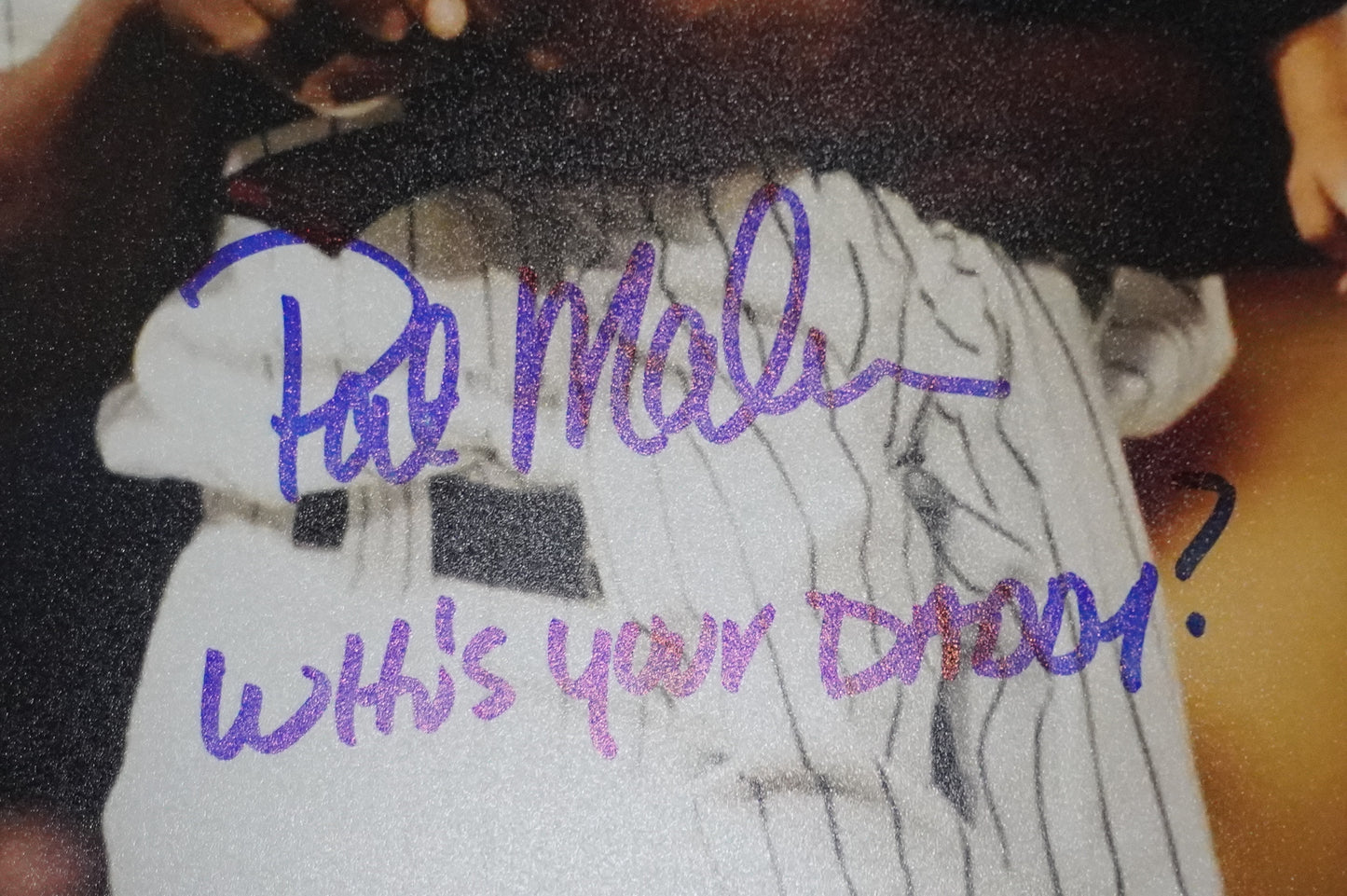 PAT PATRICK MAHOMES SR. SIGNED 8x10 PHOTO w/WHO'S YOUR DADDY? Twins BAS