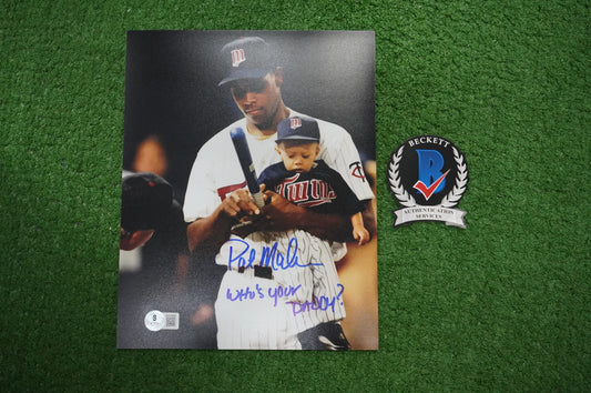 PAT PATRICK MAHOMES SR. SIGNED 8x10 PHOTO w/WHO'S YOUR DADDY? Twins BAS