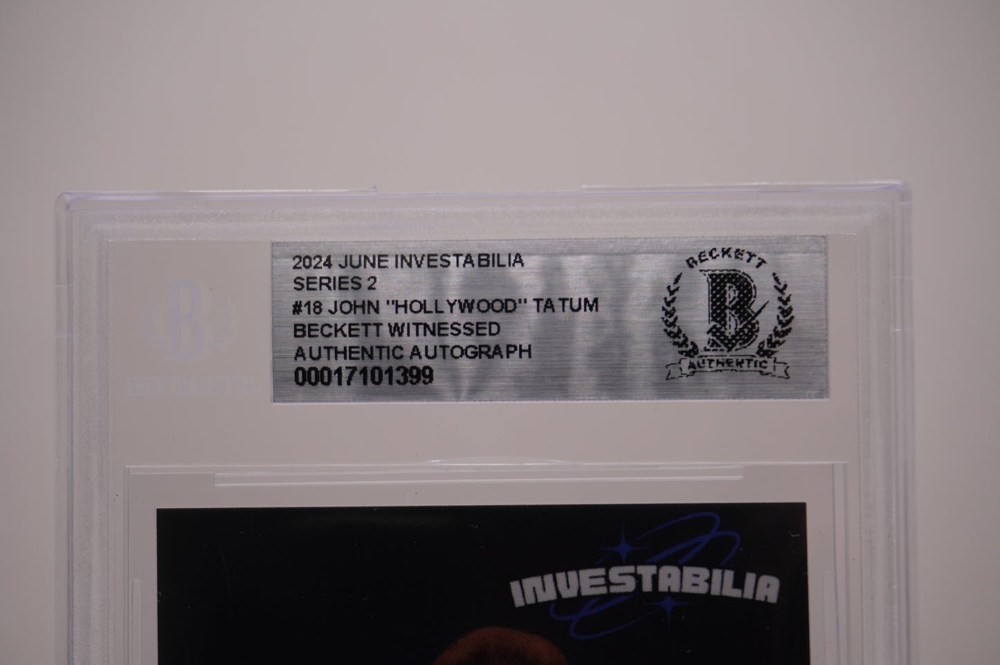 2024 JUNE INVESTABILIA SERIES 2 #18 JOHN "HOLLYWOOD" TATUM BAS AUTHENTIC AUTO