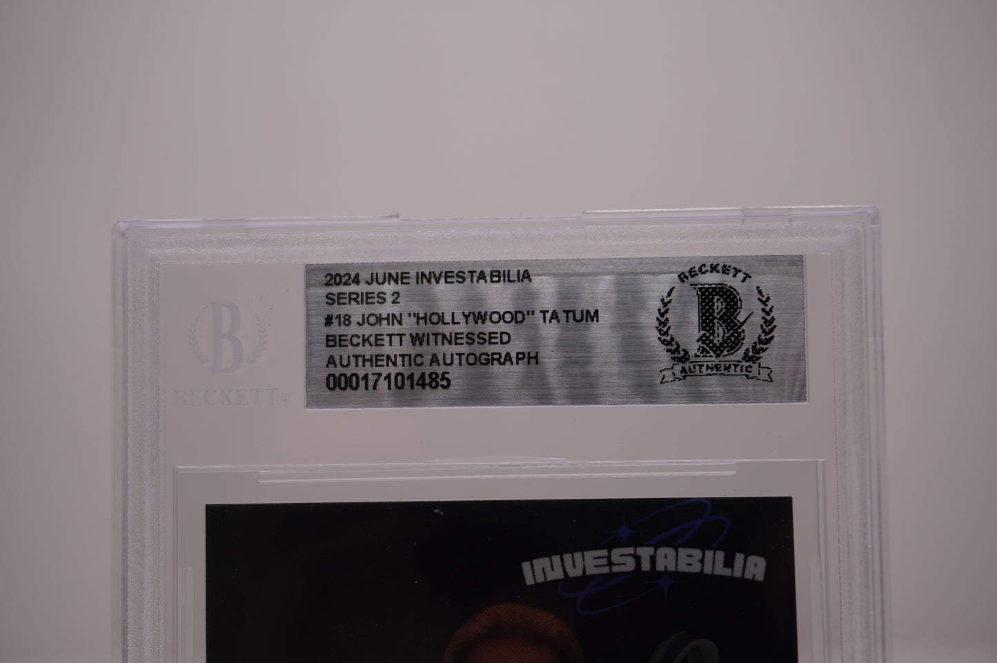 2024 JUNE INVESTABILIA SERIES 2 #18 JOHN "HOLLYWOOD" TATUM BAS AUTHENTIC AUTO