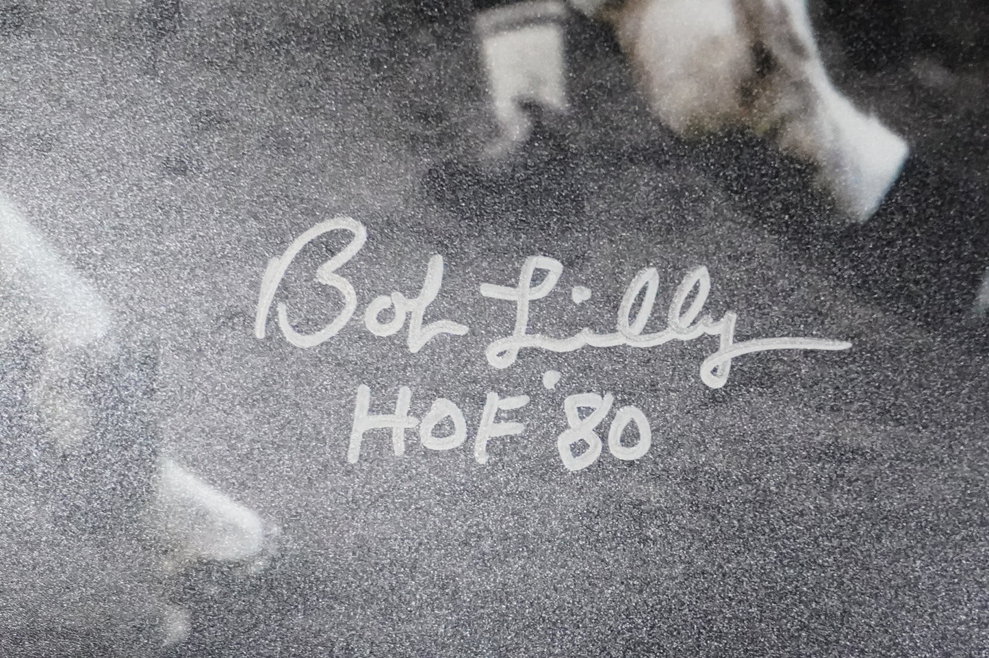 BOB LILLY DALLAS COWBOYS SIGNED 8x10 PHOTO vs JIM BROWN w/HOF 80 BAS COA