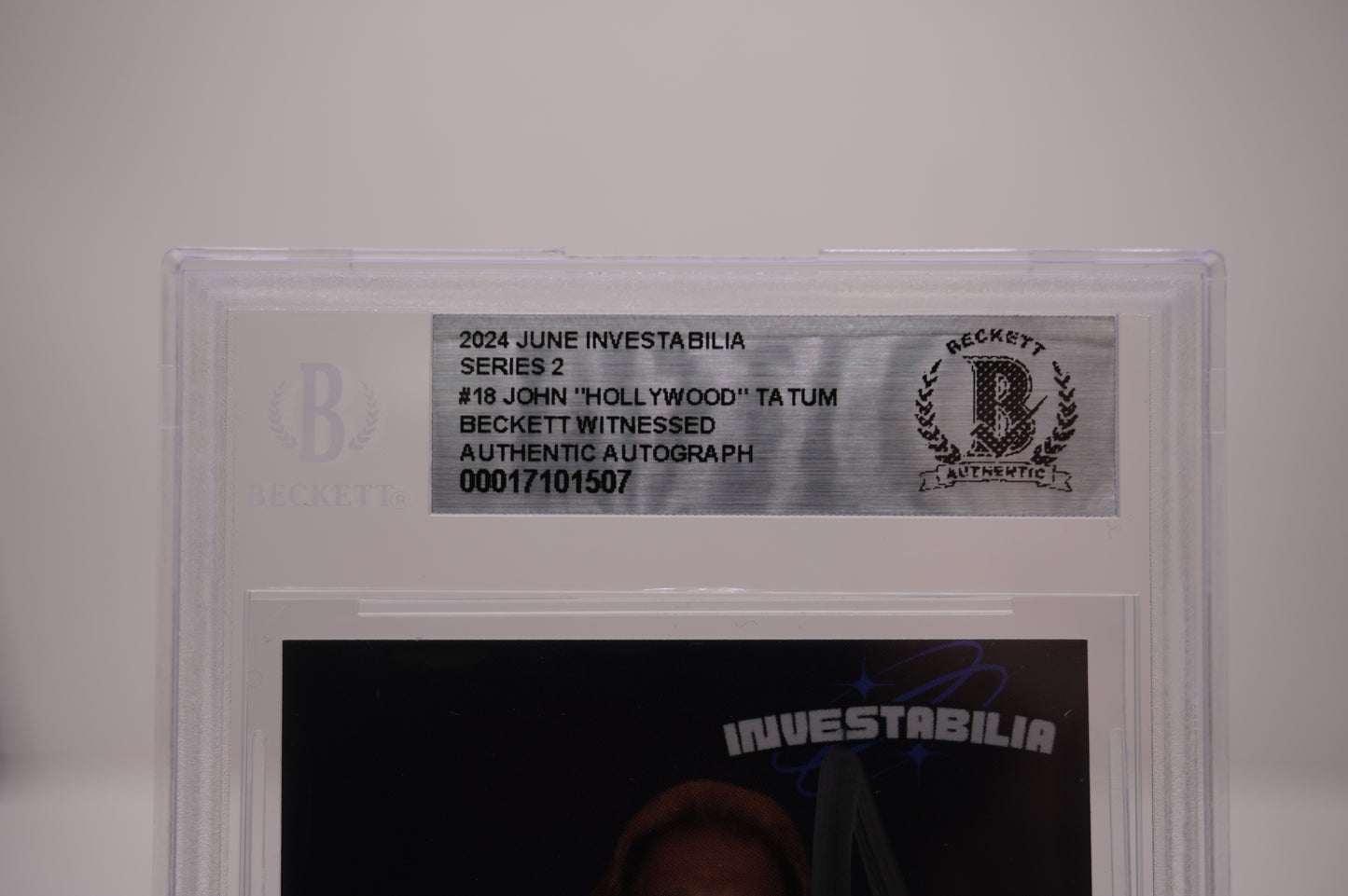 2024 JUNE INVESTABILIA SERIES 2 #18 JOHN "HOLLYWOOD" TATUM BAS AUTHENTIC AUTO