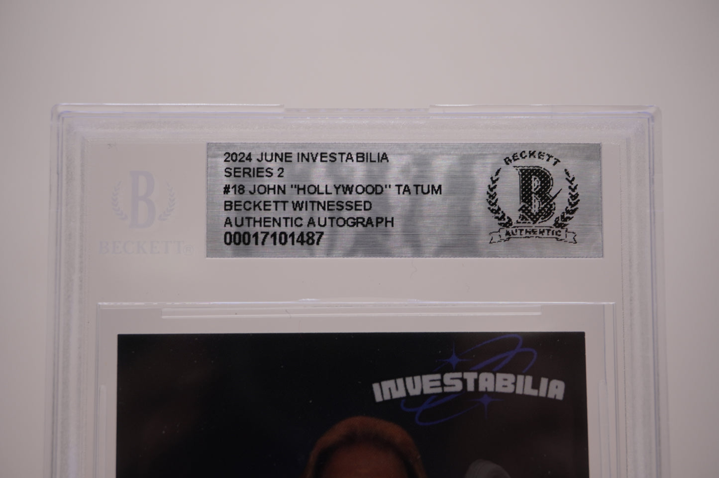 2024 JUNE INVESTABILIA SERIES 2 #18 JOHN "HOLLYWOOD" TATUM BAS AUTHENTIC AUTO