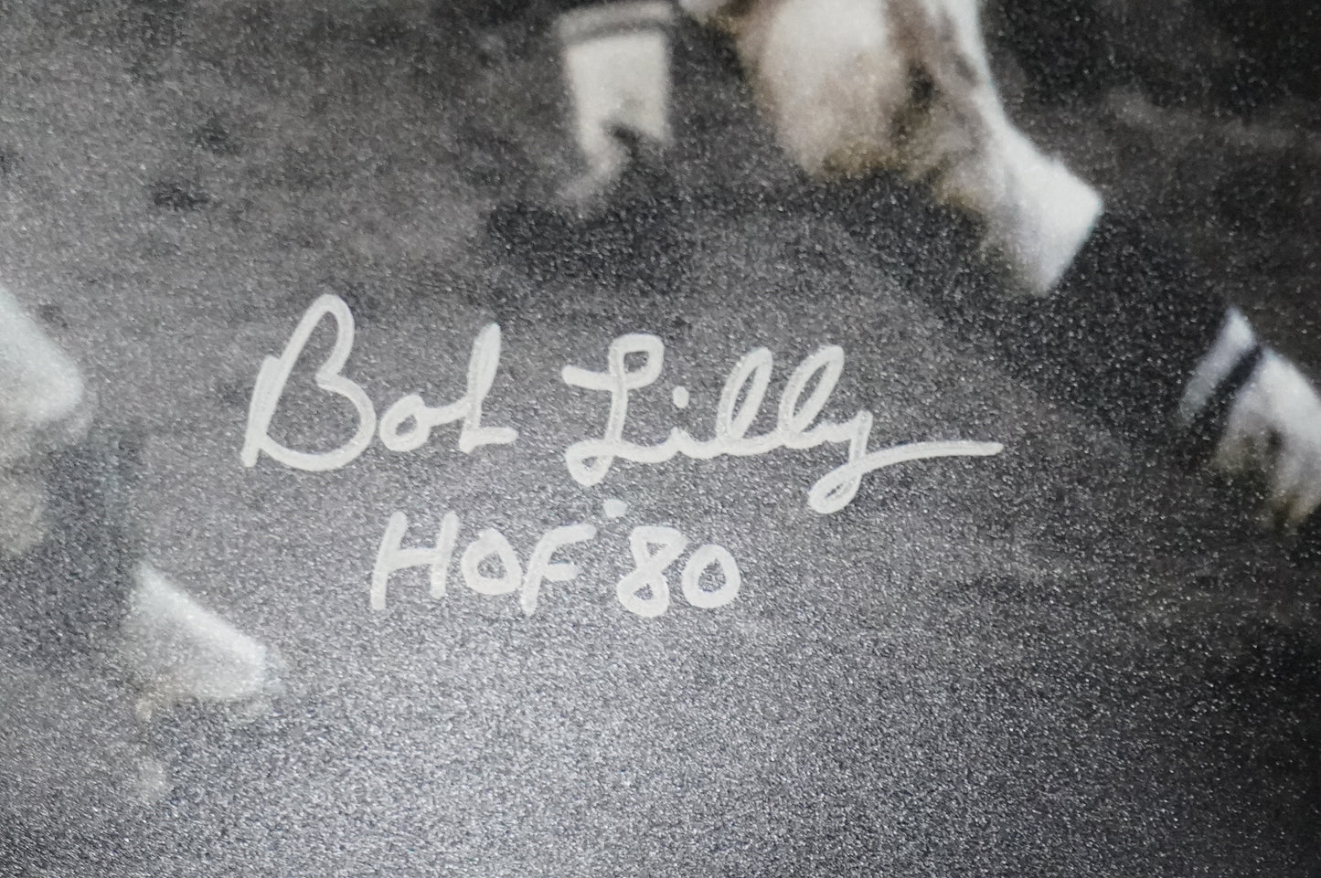 BOB LILLY DALLAS COWBOYS SIGNED 8x10 PHOTO vs JIM BROWN w/HOF 80 BAS COA