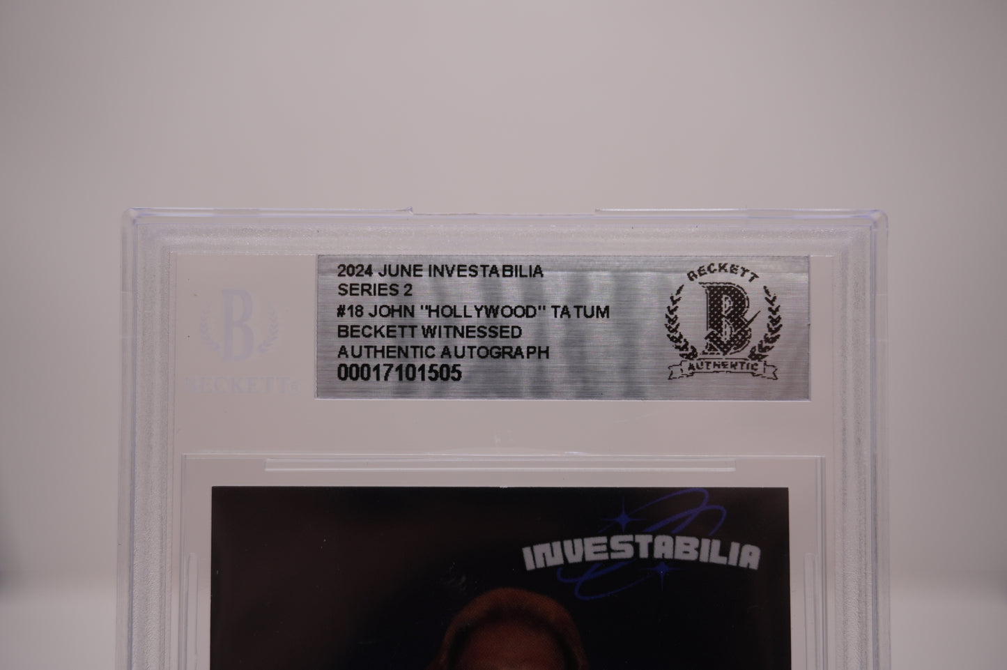 2024 JUNE INVESTABILIA SERIES 2 #18 JOHN "HOLLYWOOD" TATUM BAS AUTHENTIC AUTO