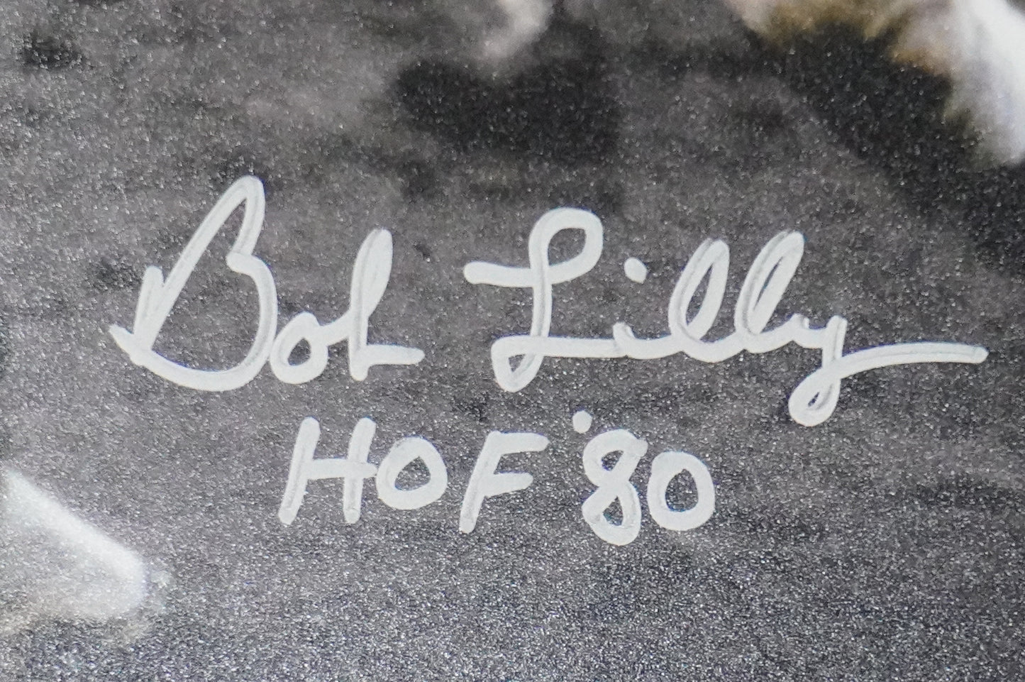 BOB LILLY DALLAS COWBOYS SIGNED 8x10 PHOTO vs JIM BROWN w/HOF 80 BAS COA