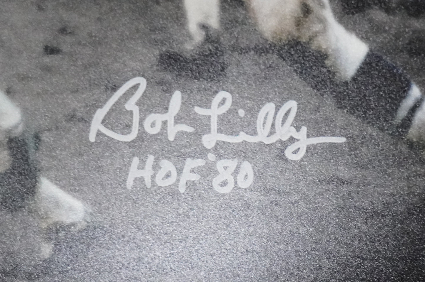 BOB LILLY DALLAS COWBOYS SIGNED 8x10 PHOTO vs JIM BROWN w/HOF 80 BAS COA